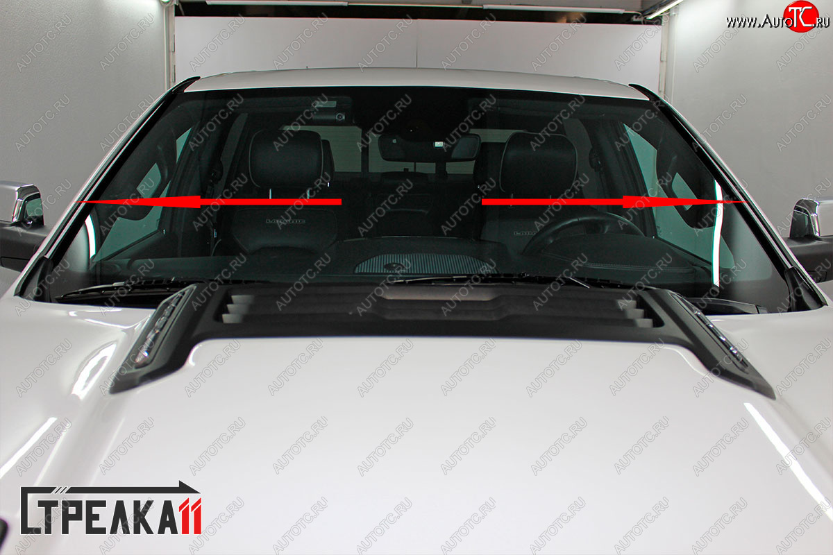 1 699 р. Водостоки (дефлектора) лобового стекла Стрелка 11  RAM 1500  DT (2018-2024) CREW Cab  с доставкой в г. Воронеж