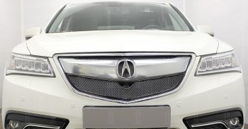 4 299 р. Защитная сетка решетки радиатора Стрелка 11 Премиум (алюминий)  Acura MDX  YD3 (2013-2016) дорестайлинг (Цвет: черный)  с доставкой в г. Воронеж. Увеличить фотографию 2