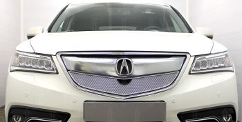 4 549 р. Защитная сетка решетки радиатора Стрелка 11 Премиум (алюминий)  Acura MDX  YD3 (2013-2016) дорестайлинг (Цвет: хром)  с доставкой в г. Воронеж. Увеличить фотографию 2