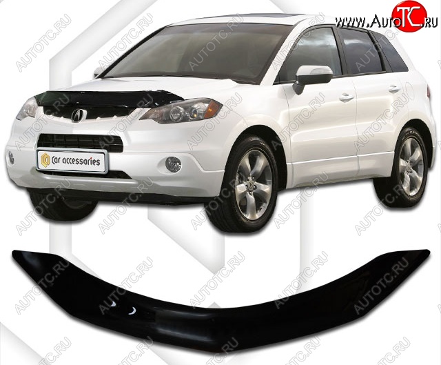 2 199 р. Дефлектор капота CA-Plastic  Acura RDX  TB1, TB2 (2006-2009) дорестайлинг (Classic черный, Без надписи)  с доставкой в г. Воронеж