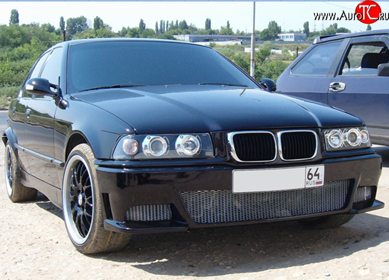 3 349 р. Передний бампер M-VRS BMW 3 серия E36 седан (1990-2000) (Неокрашенный)  с доставкой в г. Воронеж