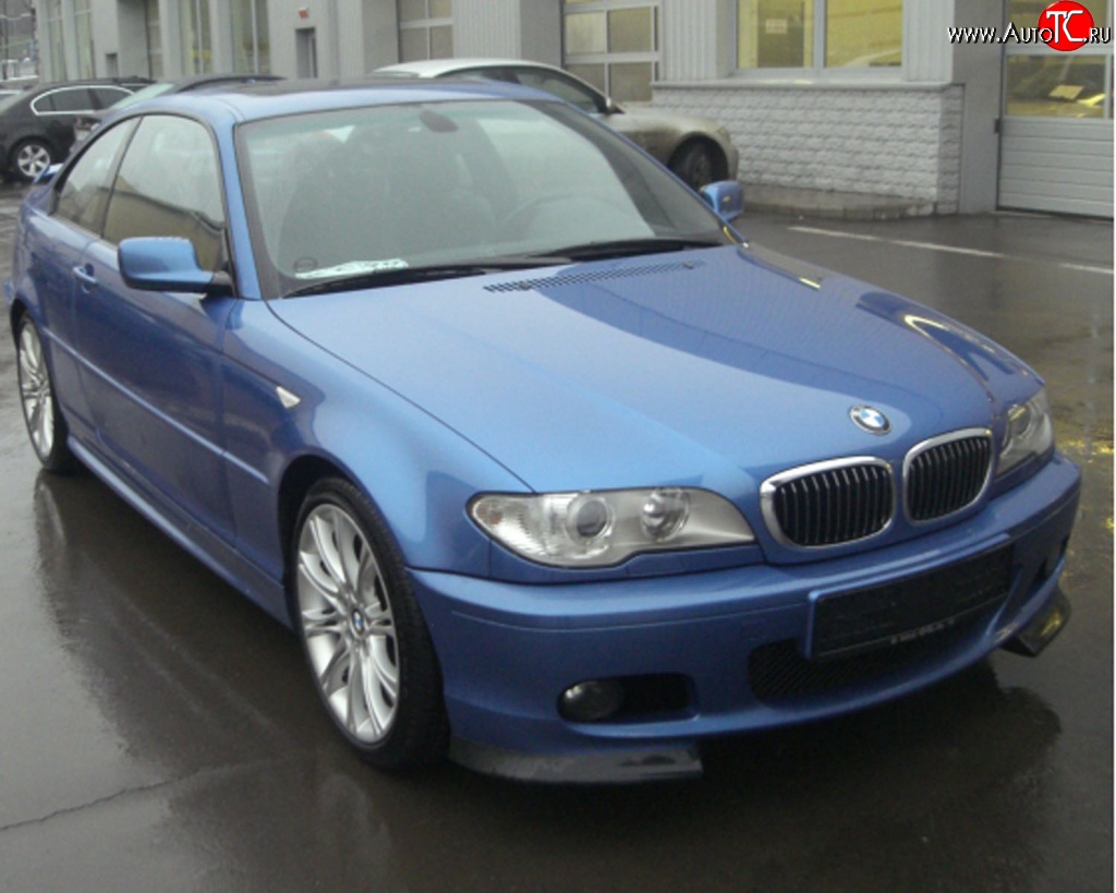 839 р. Накладки Sport-Style на передний бампер автомобиля BMW 3 серия E46 седан дорестайлинг (1998-2001) (Неокрашенная)  с доставкой в г. Воронеж