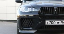 4 749 р. Накладки Global-Tuning на передний бампер автомобиля  BMW X6  E71 (2008-2014) дорестайлинг, рестайлинг (Неокрашенная)  с доставкой в г. Воронеж. Увеличить фотографию 4