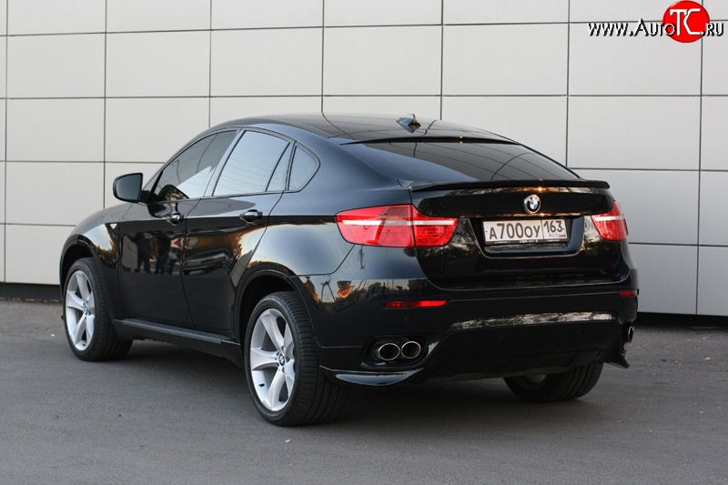 4 749 р. Накладки Global-Tuning на задний бампер автомобиля  BMW X6  E71 (2008-2014) дорестайлинг, рестайлинг (Неокрашенные)  с доставкой в г. Воронеж