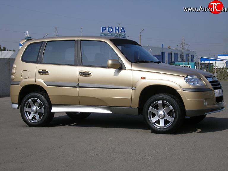 2 149 р. Пороги накладки Атака  Chevrolet Niva  2123 (2002-2008), Лада 2123 (Нива Шевроле) (2002-2008) (Неокрашенные)  с доставкой в г. Воронеж