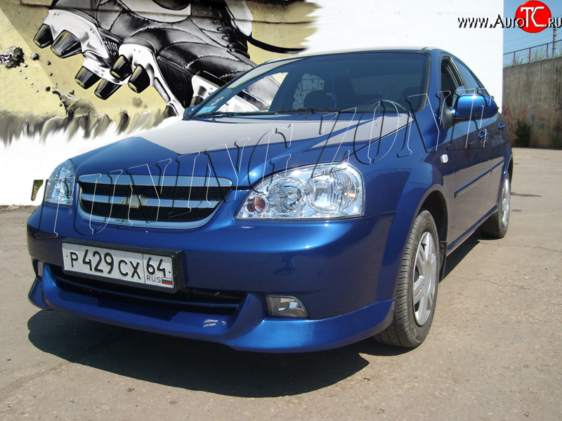 2 399 р. Накладка переднего бампера Tuning Zone Chevrolet Lacetti седан (2002-2013) (Неокрашенная)  с доставкой в г. Воронеж