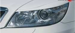 859 р. Реснички на фары СТ Skoda Octavia A5 рестайлинг универсал (2008-2013) (Неокрашенные)  с доставкой в г. Воронеж. Увеличить фотографию 5