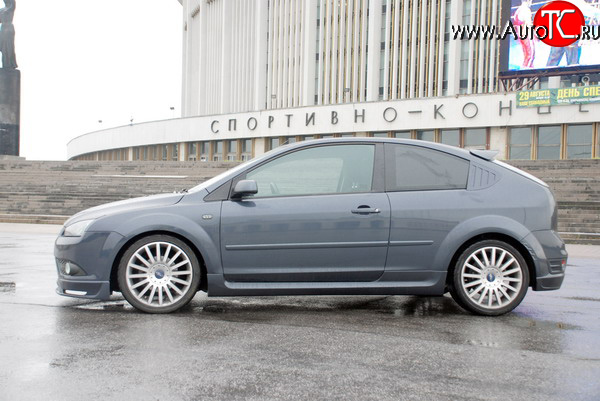 5 899 р. Пороги накладки Sport Ford Focus 2 хэтчбэк 3 дв. рестайлинг (2007-2011) (Неокрашенные)  с доставкой в г. Воронеж