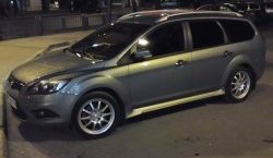 5 649 р. Пороги накладки BombStyle Ford Focus 2 седан рестайлинг (2007-2011) (Неокрашенные)  с доставкой в г. Воронеж. Увеличить фотографию 1