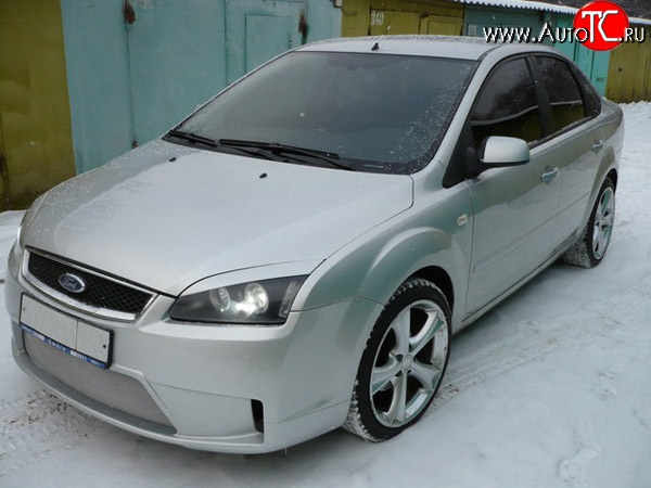 14 299 р. Передний бампер Concept  Ford Focus  2 (2004-2008)  седан дорестайлинг, универсал дорестайлинг, хэтчбэк 3 дв. дорестайлинг, хэтчбэк 5 дв. дорестайлинг (Неокрашенный)  с доставкой в г. Воронеж