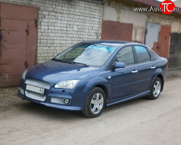 8 349 р. Пороги накладки M-VRS Ford Focus 2 седан рестайлинг (2007-2011) (Неокрашенные)  с доставкой в г. Воронеж