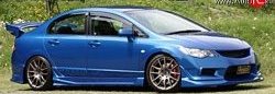 9 499 р. Передний бампер Bomex Style Honda Civic FD седан дорестайлинг (2005-2008) (Неокрашенный)  с доставкой в г. Воронеж. Увеличить фотографию 3