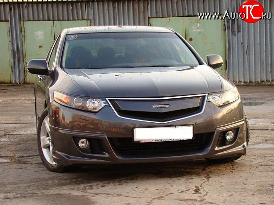 3 989 р. Вставка в оригинальную решетку радиатора MUGEN (дорестайлинг) Honda Accord 8 CU седан дорестайлинг (2008-2011) (Неокрашенная)  с доставкой в г. Воронеж