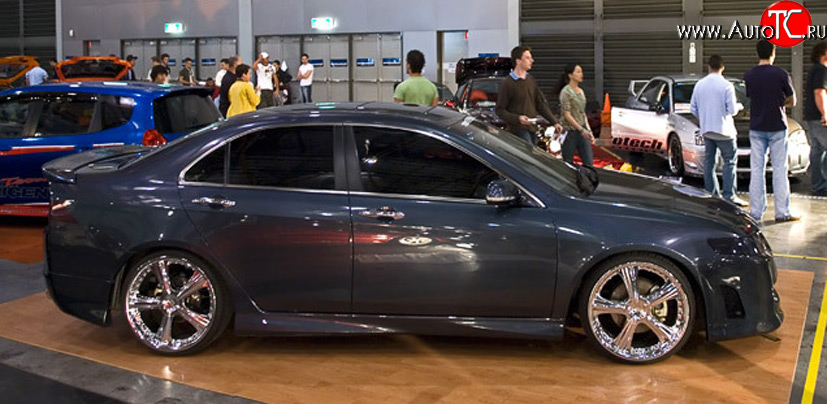 5 899 р. Пороги накладки Mugen Style дорестайлинг  Honda Accord  7 CL (2002-2005) седан дорестайлинг (Неокрашенные)  с доставкой в г. Воронеж