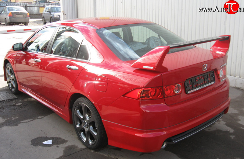 7 199 р. Накладка заднего бампера Mugen Style  Honda Accord  7 CL (2002-2005) седан дорестайлинг (Неокрашенная)  с доставкой в г. Воронеж