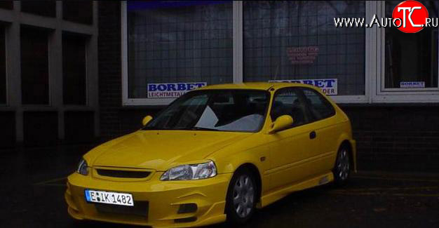 7 999 р. Передний бампер Racing Honda Civic ES седан дорестайлинг (2000-2003)  с доставкой в г. Воронеж