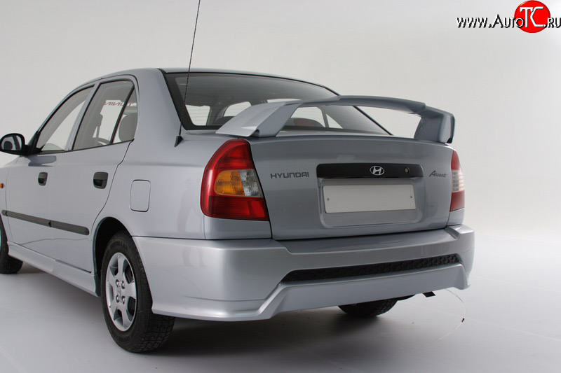 5 099 р. Задний бампер Классик Hyundai Accent 2 LC седан дорестайлинг (ТагАЗ) (1999-2012) (Неокрашенный)  с доставкой в г. Воронеж