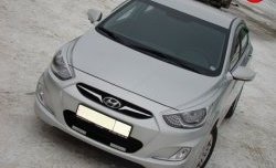 619 р. Реснички Sport V1 Hyundai Solaris RBr седан дорестайлинг (2010-2014) (Неокрашенные)  с доставкой в г. Воронеж. Увеличить фотографию 2