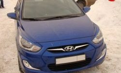 619 р. Реснички Sport V1 Hyundai Solaris RBr седан дорестайлинг (2010-2014) (Неокрашенные)  с доставкой в г. Воронеж. Увеличить фотографию 3