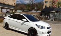 8 999 р. Пороги накладки CT  Hyundai Solaris  RBr (2010-2017), KIA Rio  3 QB (2011-2017) (Неокрашенные)  с доставкой в г. Воронеж. Увеличить фотографию 1