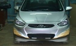 4 399 р. Накладка Sport на передний бампер Hyundai Solaris RBr хэтчбэк дорестайлинг (2010-2014) (Неокрашенная)  с доставкой в г. Воронеж. Увеличить фотографию 3