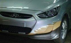 4 399 р. Накладка Sport на передний бампер Hyundai Solaris RBr хэтчбэк дорестайлинг (2010-2014) (Неокрашенная)  с доставкой в г. Воронеж. Увеличить фотографию 4