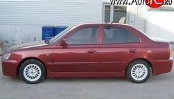 2 549 р. Пороги накладки ATH-classic Hyundai Accent седан ТагАЗ (2001-2012) (Неокрашенные)  с доставкой в г. Воронеж. Увеличить фотографию 4