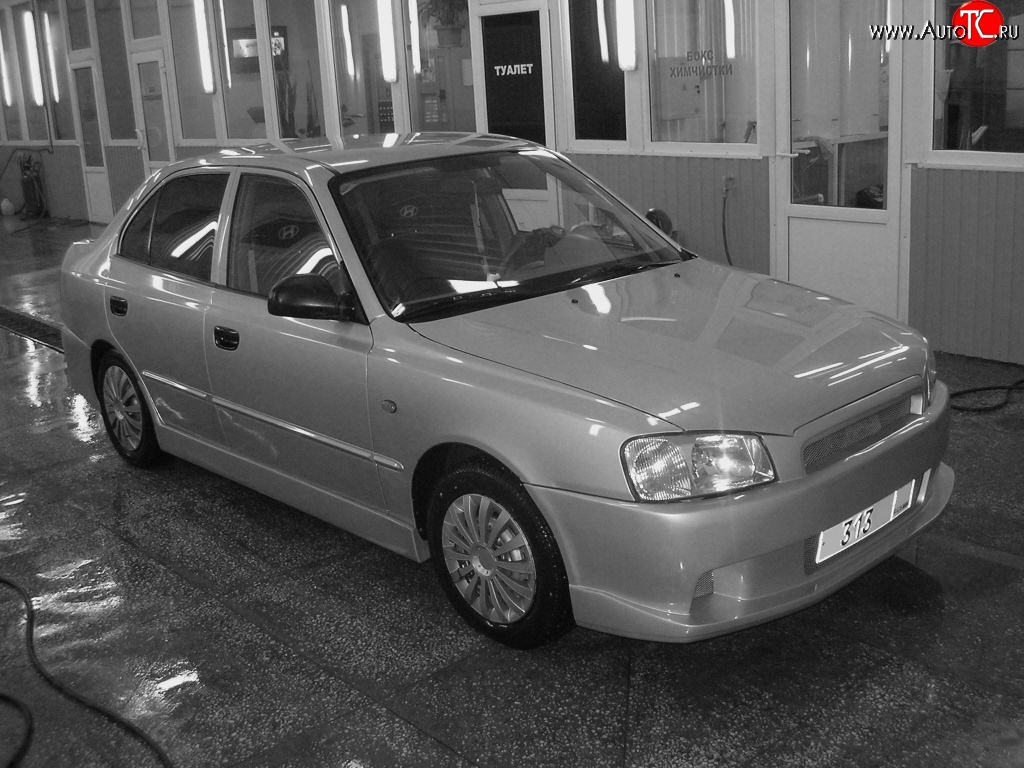 5 699 р. Передний бампер Classic Style  Hyundai Accent  2 LC (1999-2012) седан дорестайлинг (ТагАЗ) (Неокрашенный)  с доставкой в г. Воронеж