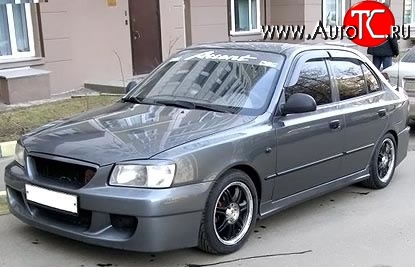 4 699 р. Передний бампер ATH-classic Hyundai Accent 2 LC седан дорестайлинг (ТагАЗ) (1999-2012) (Неокрашенный)  с доставкой в г. Воронеж