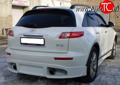 10 599 р. Накладка заднего бампера FX-Design INFINITI FX35 S50 дорестайлинг (2002-2005) (Неокрашенная)  с доставкой в г. Воронеж