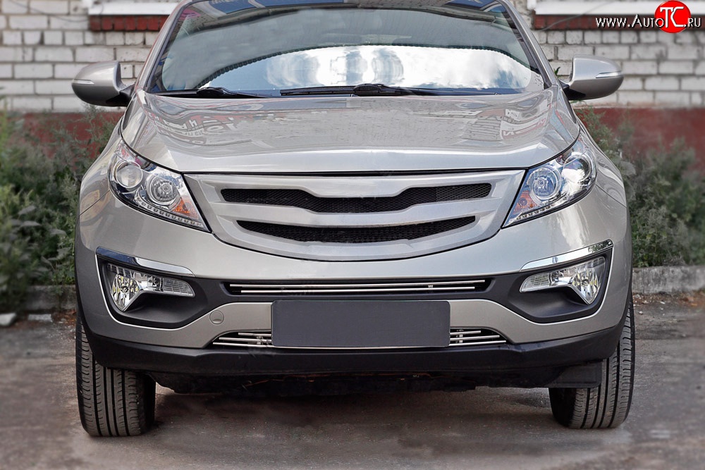 5 349 р. Решётка радиатора RA V2  KIA Sportage  3 SL (2010-2016) дорестайлинг, рестайлинг (С сеткой металлик, Неокрашенная)  с доставкой в г. Воронеж