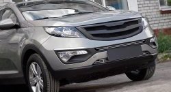 5 349 р. Решётка радиатора RA V2  KIA Sportage  3 SL (2010-2016) дорестайлинг, рестайлинг (С сеткой металлик, Неокрашенная)  с доставкой в г. Воронеж. Увеличить фотографию 2