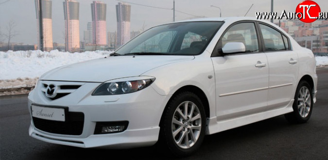 3 999 р. Реснички Sunset Mazda 3/Axela BK дорестайлинг седан (2003-2006) (Неокрашенные)  с доставкой в г. Воронеж
