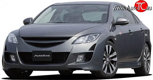 6 649 р. Передний бампер AutoExq  Mazda 6  GH (2007-2010) дорестайлинг лифтбэк, дорестайлинг седан, дорестайлинг универсал (Неокрашенный)  с доставкой в г. Воронеж