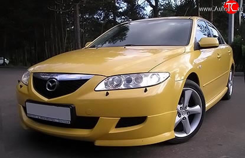 7 349 р. Накладка переднего бампера AERO Mazda 6 GG лифтбэк дорестайлинг (2002-2005) (Неокрашенная)  с доставкой в г. Воронеж