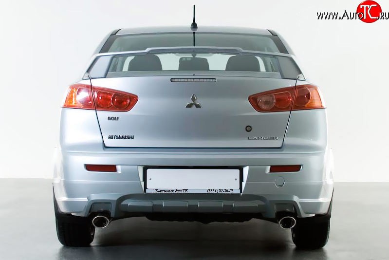 3 599 р. Накладка заднего бампера Elegance Mitsubishi Lancer 10 CY седан дорестайлинг (2007-2010) (Неокрашенная)  с доставкой в г. Воронеж