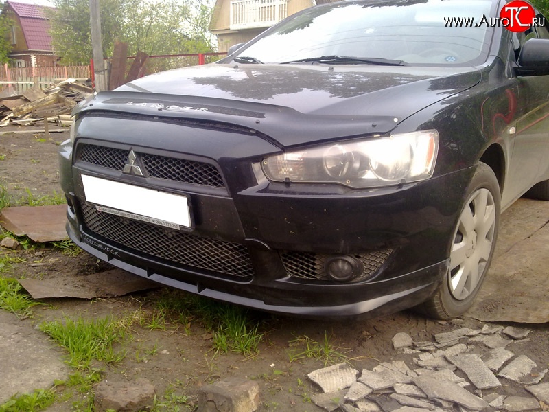 3 599 р. Накладка переднего бампера Elegance Mitsubishi Lancer 10 CY седан дорестайлинг (2007-2010) (Неокрашенная)  с доставкой в г. Воронеж