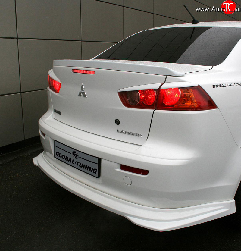 4 749 р. Лип спойлер Mitsubishi Global-Tuning Mitsubishi Lancer 10 CY седан дорестайлинг (2007-2010) (Неокрашенный)  с доставкой в г. Воронеж