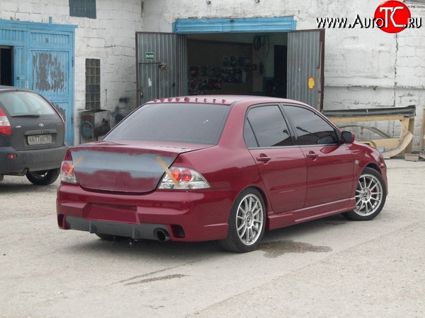 14 299 р. Задний бампер Evo Mitsubishi Lancer 9 CS седан 2-ой рестайлинг (2005-2009) (Неокрашенный)  с доставкой в г. Воронеж