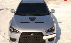 31 799 р. Пластиковый капот Evo  Mitsubishi Lancer  10 CY (2007-2017) седан дорестайлинг, хэтчбэк дорестайлинг, седан рестайлинг, хэтчбек 5 дв рестайлинг (Неокрашенный)  с доставкой в г. Воронеж. Увеличить фотографию 2