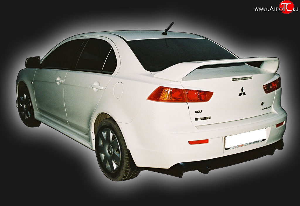 4 249 р. Накладка заднего бампера GT Dynamics Mitsubishi Lancer 10 CY седан дорестайлинг (2007-2010) (Неокрашенная)  с доставкой в г. Воронеж