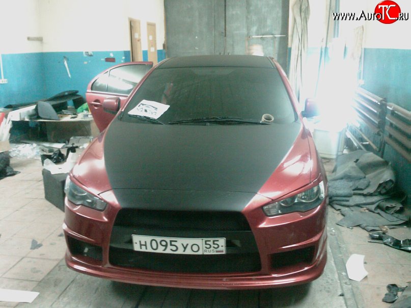 10 849 р. Передний бампер Sport Mitsubishi Lancer 10 CY седан дорестайлинг (2007-2010) (Неокрашенный)  с доставкой в г. Воронеж