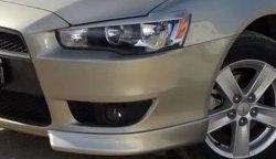 2 899 р. Клыки Evo на передний бампер автомобиля Mitsubishi Lancer 10 CY седан дорестайлинг (2007-2010) (Неокрашенные)  с доставкой в г. Воронеж. Увеличить фотографию 2