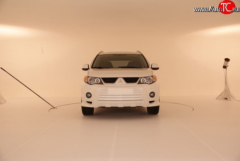 2 849 р. Накладка переднего бампера Sport Mitsubishi Outlander XL (CW)  дорестайлинг (2005-2009) (Неокрашенная)  с доставкой в г. Воронеж