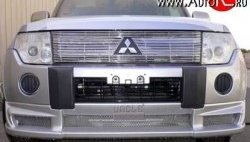 10 599 р. Накладка переднего бампера Sport Mitsubishi Pajero 4 V80 дорестайлинг (2006-2011) (Неокрашенная)  с доставкой в г. Воронеж. Увеличить фотографию 3
