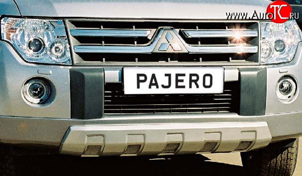 10 499 р. Накладка переднего бампера GT Dynamics Mitsubishi Pajero 4 V80 дорестайлинг (2006-2011) (Дорестайлинг, Неокрашенная)  с доставкой в г. Воронеж