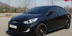 3 399 р. Накладка CT на передний бампер Hyundai Solaris RBr седан дорестайлинг (2010-2014) (Неокрашенная)  с доставкой в г. Воронеж. Увеличить фотографию 3
