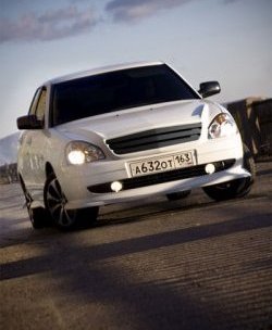 219 р. Накладка капота Elite Лада Приора 2170 седан дорестайлинг (2007-2014) (Неокрашенный)  с доставкой в г. Воронеж. Увеличить фотографию 2