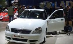 3 699 р. Накладка переднего бампера Lada Priora Sport Лада Приора 2171 универсал дорестайлинг  (2008-2014) (Неокрашенная)  с доставкой в г. Воронеж. Увеличить фотографию 3