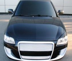 9 706 р. Передний бампер Я-робот Лада Приора 21728 купе дорестайлинг (2010-2013) (Неокрашенный, вставки под туманки)  с доставкой в г. Воронеж. Увеличить фотографию 7